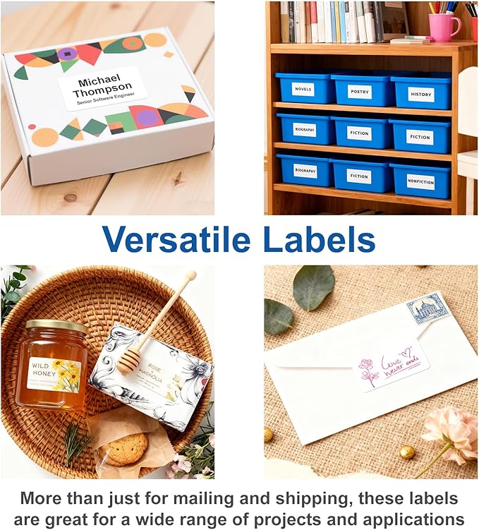 PAPRMA 2" x 4" Shipping Address Labels for Laser Inkjet Printer, Mailing Label White for Package or Envelope, Printable Label Sheet 5163 8163 (50 Sheets 500 Labels)