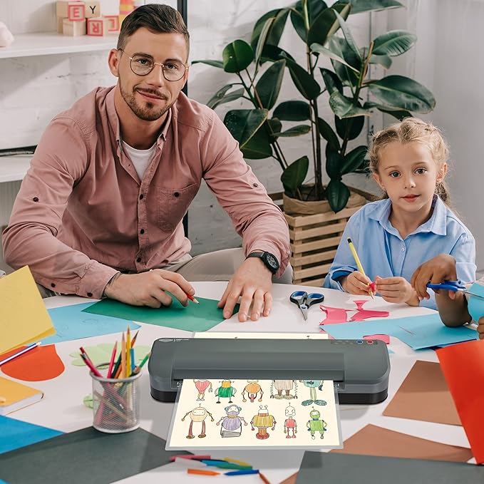 SINCHI 13-Inch Thermal Laminator & Foil Applicator, 3–10 Mil, 4-Roller, 55s Warm-Up, 18 seconds/page, Auto Shutoff, Commercial-Grade Laminating Machine with 10 Pouches for Office, School, Crafts & DIY