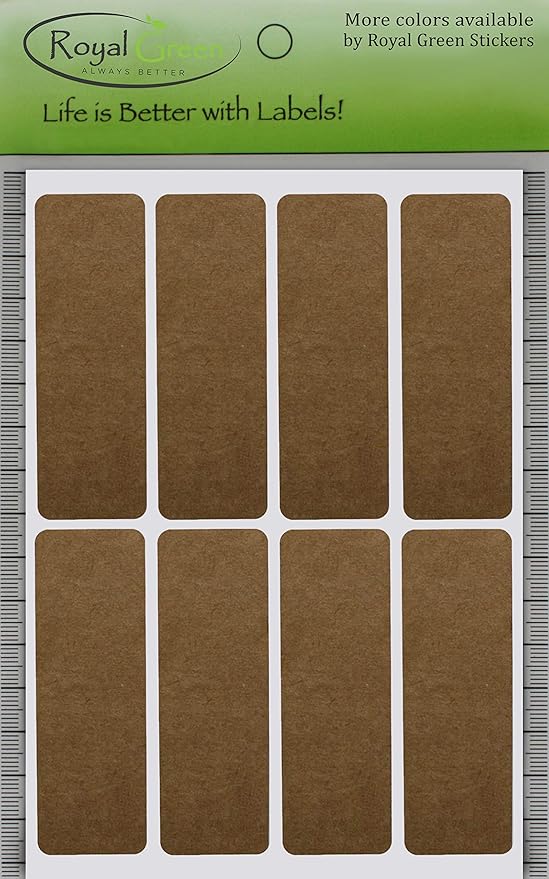 Royal Green Kraft Stickers 1 x 3 inch Rectangle Label for Arts and Crafts - 800 Pack