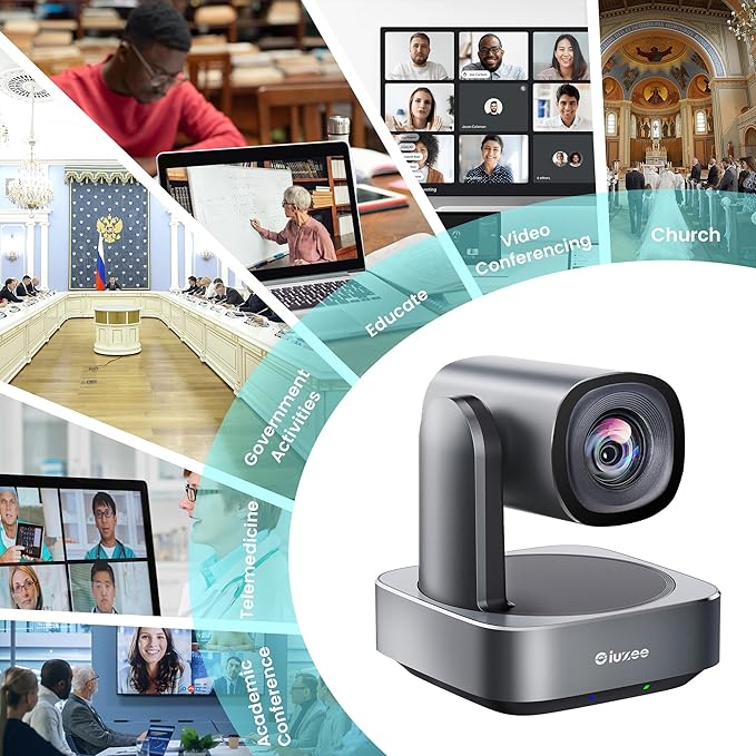 iuZee PTZ Camera with 20X Optical Zoom HDMI/USB3.0 Wide View Angle 1080P for Video Conference Meeting Church Live Streaming Education Works with Zoom Webex OBS YouTube Red Dot Design Winner