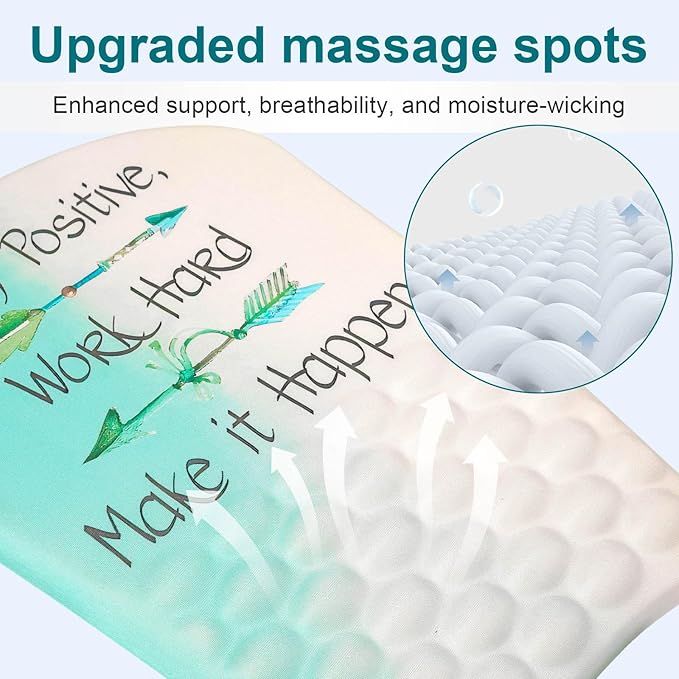 Ergonomic Sloped Mouse Pad with Massage Wrist Rest, Pain Relief Wrist Mouse pad with Memory Foam Non-Slip PU Base, Mouse Pad with Wrist Support for Wireless Mouse & Desk,Y Make it Happen