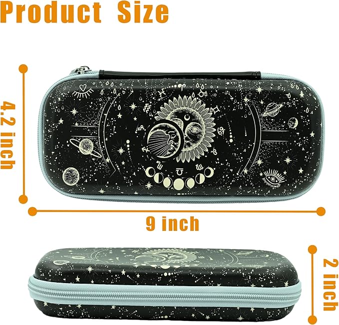 Sun and Moon Pencil Box Zip Pencil Case for Boys Girls School Organizer Pencil Bag Large Capacity Pencil Pouch