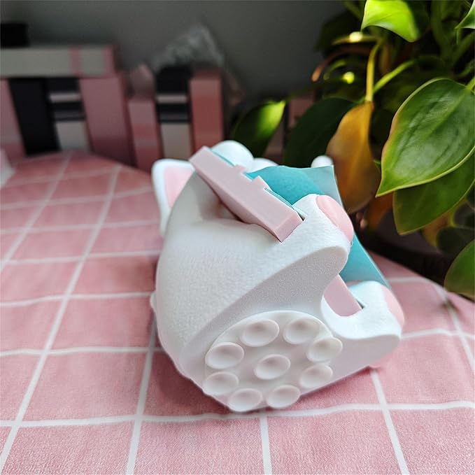 Elephant Sticky Note Holder - Pop-up Note Dispenser Cute with Pink Pen Holder for Office Desk Accessories, 3x3 in, White