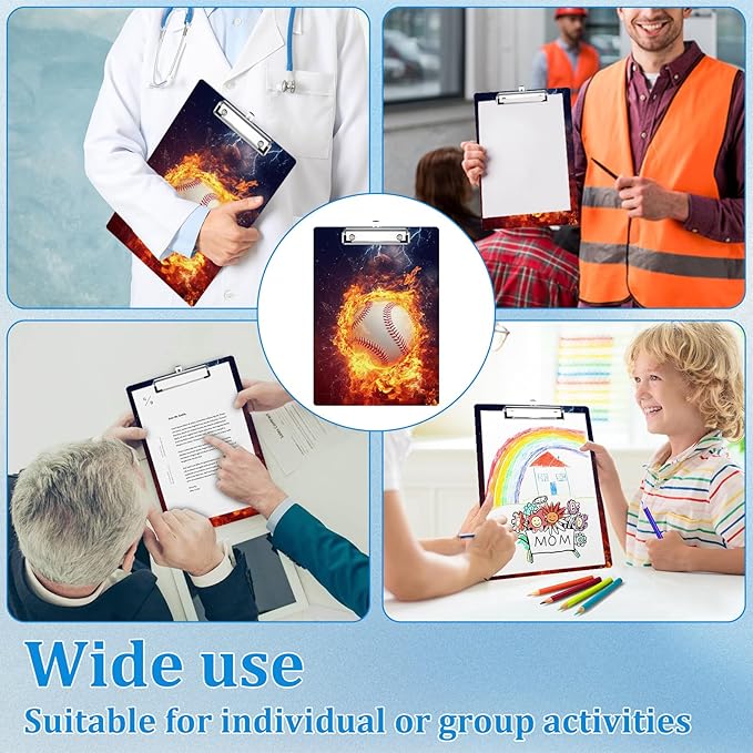 Baseball Clipboard Decorative Clip Board with Metal Clip A4 Standard Size 12.5" X 8.7" for Teacher Students Nurses Office
