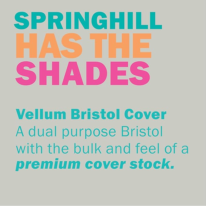 Springhill 8.5” x 11” Gray Colored Cardstock Paper, 67lb Vellum Bristol, 147gsm, 250 Sheets (1 Ream) – Premium Lightweight Cardstock, Vellum Printer Paper with Textured Finish – 066000R
