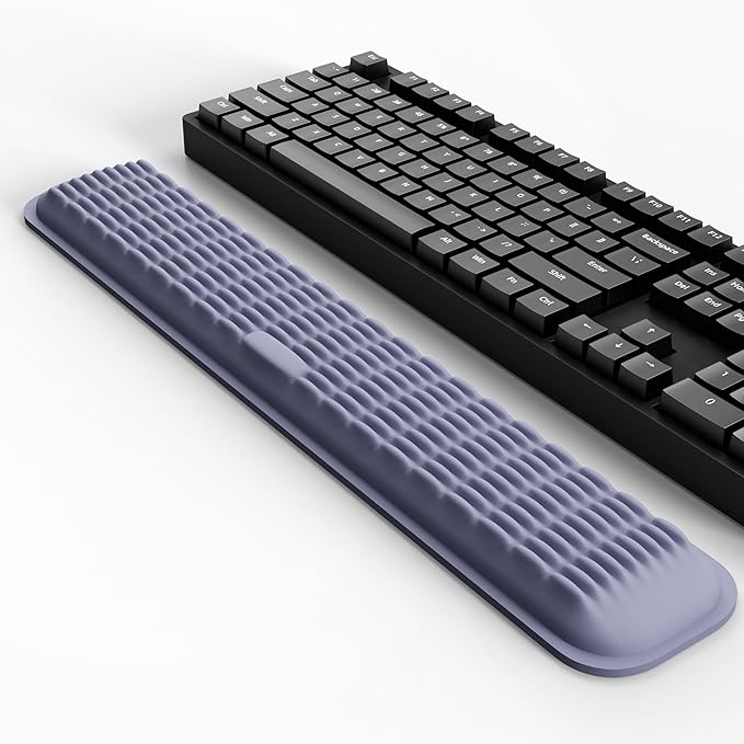 MEKASS Keyboard Wrist Rest, Soft Memory Foam Wrist Support for Keyboard, Keyboard Hand Rest Pad for Wrist Pain Relief, Keyboard Wrist Guard for Long Hours of Work, Gaming, Studying（Gray）