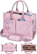 FIORETTO Canvas Tote Bag for Women with Zipper Closure & Individual Compartments for Work College for Teacher & Nurse