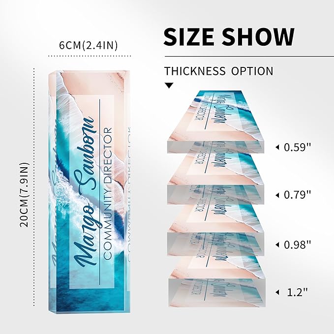 Custom Name Plate Personalized Office Decor for Women & Men, Employee Appreciation Gifts for Boss, Manager, Teacher, Nurse (Beach Walk)