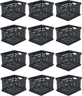 Sterilite Stackable Plastic Storage Crate Bin Organizer File Box with Handles for Home, Office, Dorm, Garage, or Utility Organization, Black, 12-Pack