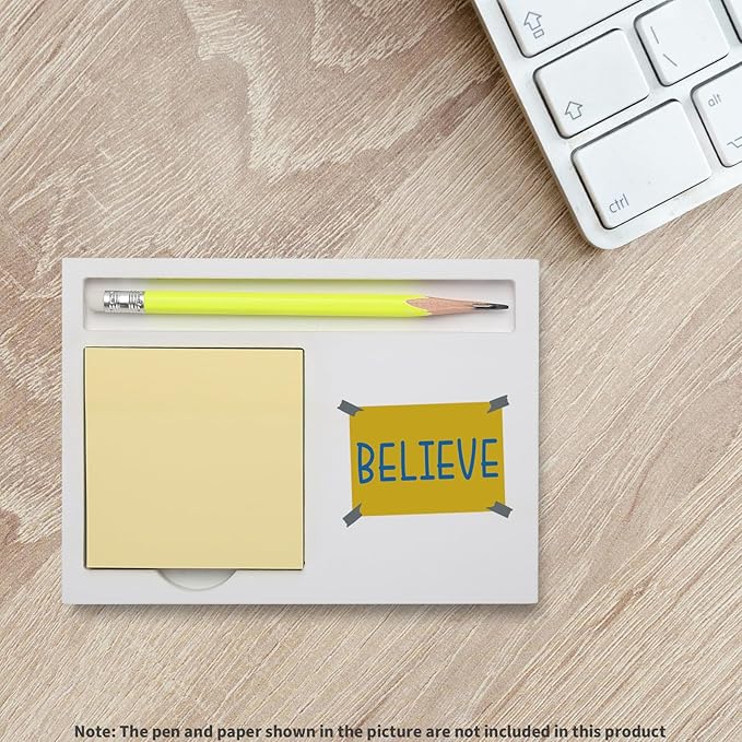 Positive Affirmations Believe Sticky Note Holder, Motivational Desk Organizer for Friend Teachers Students Coworkers Sister Brother, Encouragement Home Office Gift Note Pad Holders KBB04