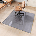 FlyEcho Glass Chair Mat 48" x 48" Heavy Duty Tempered Glass Office Chair Mat, Glass Floor Mat with Round Corner and Polished Edge for Smooth Glide, Carpet Hardwood Floor Protector, Grey