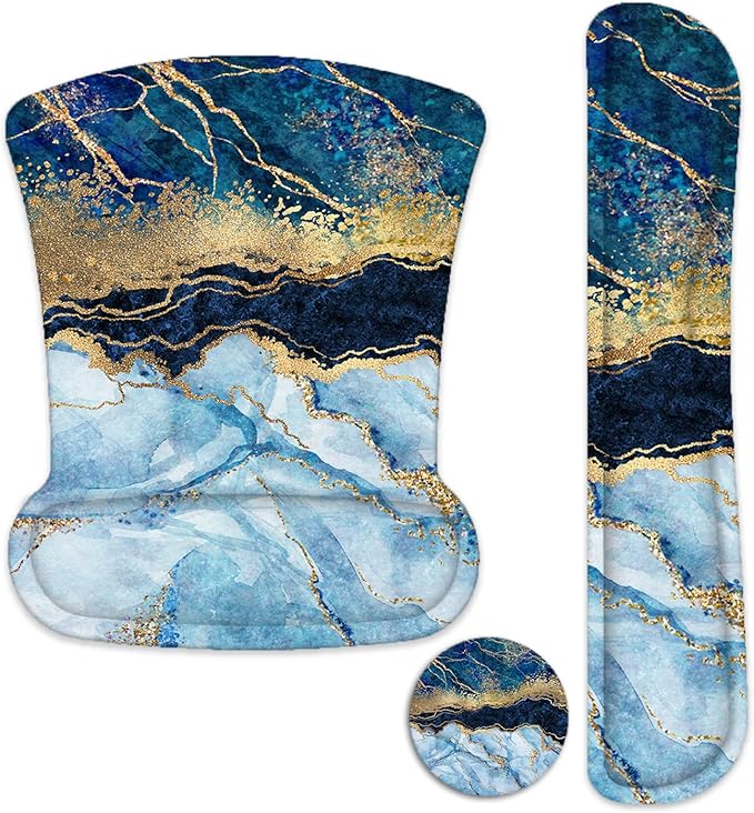 Lateefah Mouse Pad with Wrist Rest, 3-in-1 Gaming Mouse Pad, Keyboard Wrist Rest, Ergonomic Memory Foam Mousepad with Wrist Support for Computer Keyboard