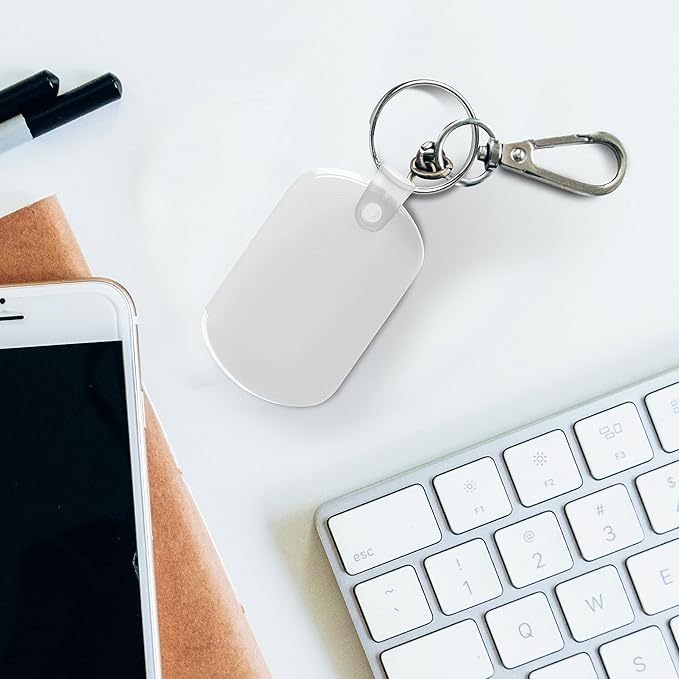 DISCOUNT PROMOS Tag Soft Plastic Keychains - 10 pack - Small Key Tag Chain For Staying Organized - Rubber Key Ring Keychain – Clear