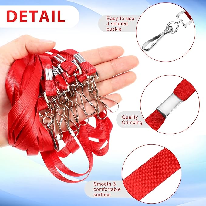 Harloon 300 Pack Clear ID Badge Holder with Lanyard 2.75 x 4.53 Inch Bulk Waterproof Vertical Card Holders with Flat Neck Lanyards and Swivel Hooks for Cruise, School, Office Supplies(Red)