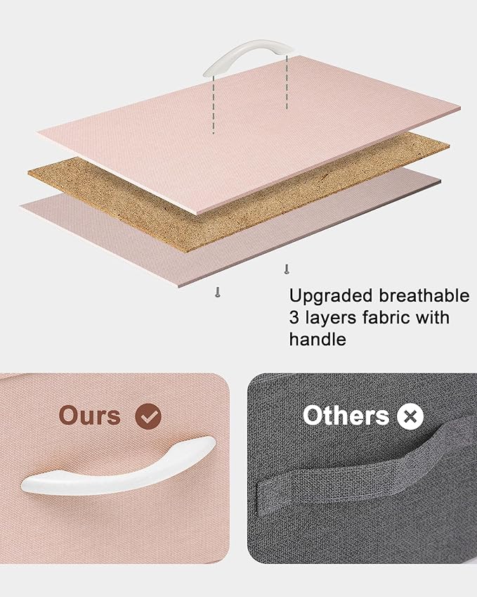 Crestlive Products Tall Dresser for Girls Bedroom, Chest of 5 Drawers, Fabric Storage Tower, Clothing Organizer for Bedroom, Hallway, Entryway, Closets, Nursery(Pink)