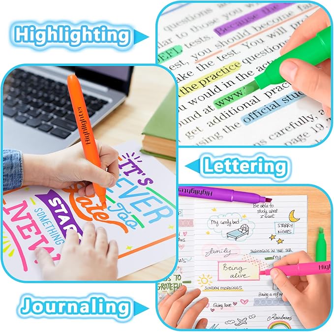 Duchong Highlighters Bulk, 150 Highlighters in 6 Assorted Colors, Chisel Tip Dry-Quickly Highlighter Markers, Office Classroom Must Have, Back to School Supplies for Adult Kids Teachers