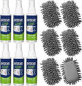 6 Pack Whiteboard Cleaner 3.4 Fl oz White Board Cleaning Spray Dry Erase Board Cleaner with Microfiber Shag Whiteboard Eraser Removes Stubborn Marks from Chalkboard(Grey)