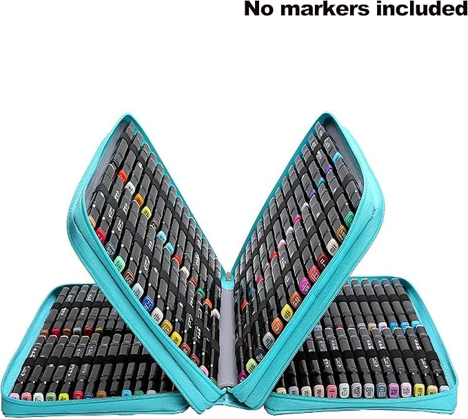 Rose Red Marker Case, 168 Slots Alcohol Marker Case Markers Carrying Bag Holder for Art Sketch Marker, Permanent Paint Marker, Dry Erase Marker, Repair Pen, Color Highlighte Art Supplies