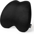 Lumbar Support Pillow Office Chair Car Back Pillow Ergonomic Lower Back Pain Relief Breathable Air Fiber Cushion with Hours Sitting on Worker Driver & Handicapped, Adjustable Strap (Black)
