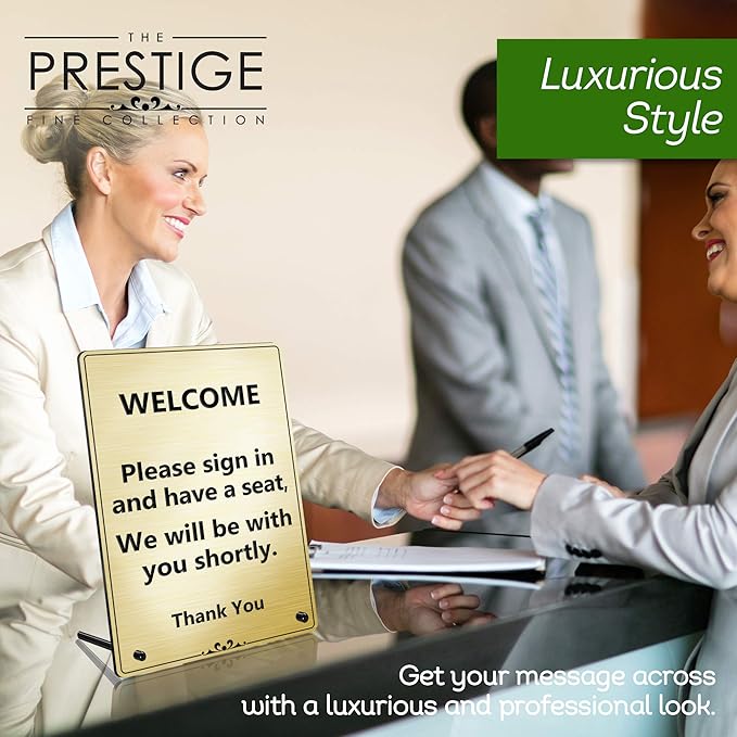 Desk Sign, Custom Desk Name Plate/Sign, 9" x 6", 18 Colors, Up to 10 Lines, Prestige Collection, USA Made By MY SIGN CENTER