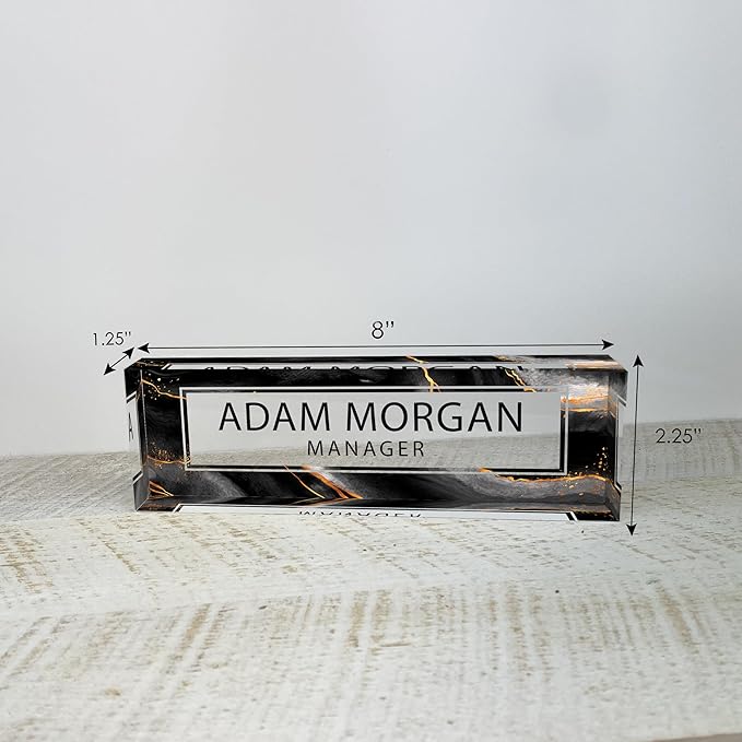 ARTBLOX | Custom Name Plates for Desk, Ideal Office Decoration for Men and Women, Clear Acrylic Desk Name Plate