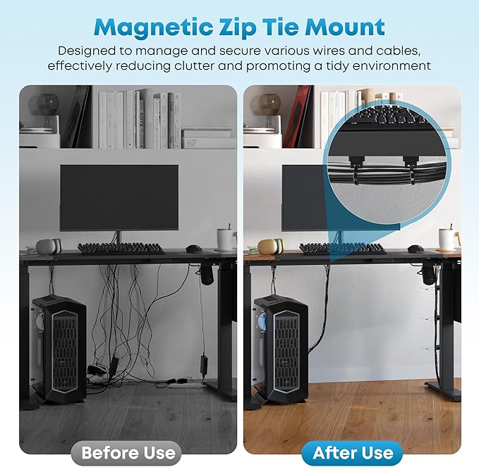 110pcs Magnetic Cable Zip Tie Mounts (100pcs Cable Zip Ties & 10pcs Magnet Cable Mount) Magnetic Zip Tie Mount Heavy Duty, Magnetic Wire Clamps, Magnetic Zip Tie Holders, Magnetic Wire Clips