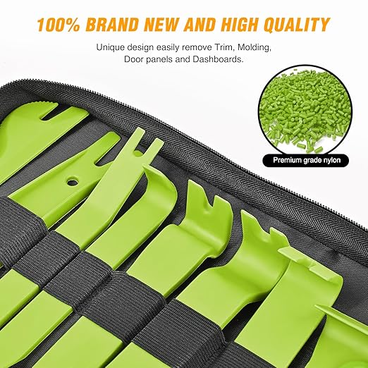 GOOACC 330Pcs Trim Removal Tool, Auto Push Pin Bumper Retainer Clip Set Fastener Terminal Remover Tool Adhesive Cable Clips Kit Car Panel Radio Removal Auto Clip Pliers, Green