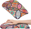 Ergonomic Wrist Mouse Pad with Massage Design, Mandala Style, Y Folk Style Mandala Color, Lycra Material