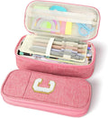 Large Capacity Pink Pencil Case, Cute Pencil Case Pencil Pouch with Zipper For Girls Women, Expandable Preppy Pencil Bag Large Storage High Capacity Bag Organizer for School Home Office Supplies, C