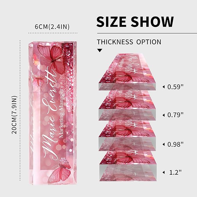 Custom Name Plate for Desk | Personalized Desk Name Plate | Personalized Boss Employee Appreciation Gifts | Acrylic Name Plate Office Desk Accessories