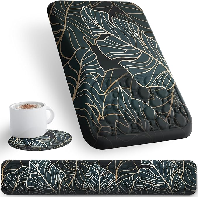 Ospelelf Keyboard Wrist Rest Ergonomic Mouse Pad with Wrist Rest Support Wrist Rest for Computer Keyboard, Green