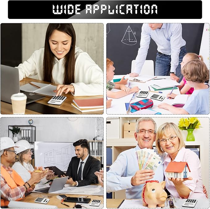 Treela 30 Pcs Pocket Size Calculator for Students Bulk Mini Handheld Cute Basic Standard with Button Battery 8 Digit Display Desktop Calculator for Office, School(Simple Color)