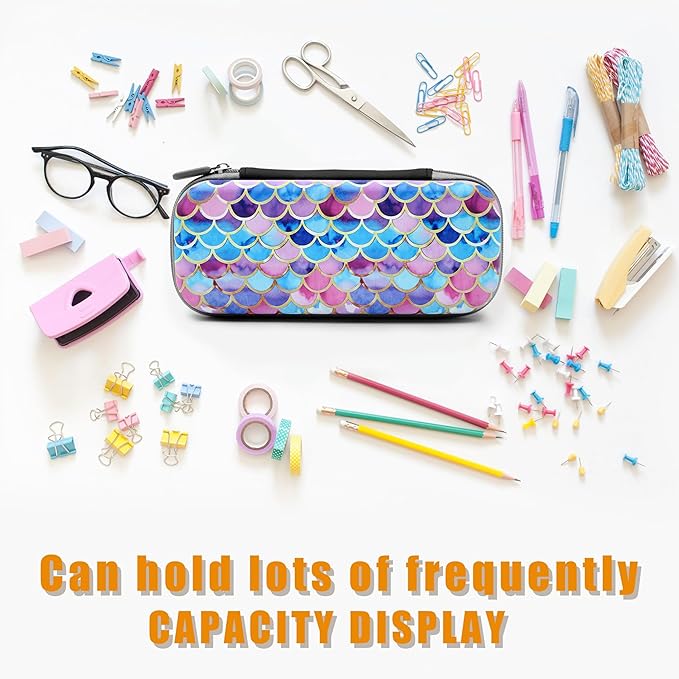 Mermaid Scales Pencil Case Zip Pencil Box Multi Pouch Holder Desk Organizer For Children Boy Girls School Office