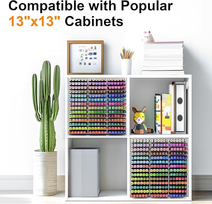 Marker Storage Organizer, Marker Holder for 252 Markers, Pens, Watercolor Brushes, and Colored Pencils – Desktop Art Supply Organizer for Home, Office, and Classroom