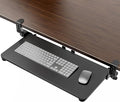 Large Keyboard Tray Under Desk, Pull Out Keyboard & Mouse Tray with Adjustable C-clamp, 25.6(31.5 Including Clamps) x 11.8 Inch Slide Out Computer Keyboard Drawer Mouse Tray for Typing, Black