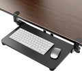 Small Keyboard Tray Under Desk, Pull Out Keyboard & Mouse Tray with Adjustable C-clamp, 20(25.9 Including Clamps) x 11.8 Inch Slide Out Computer Keyboard Drawer Mouse Tray for Typing, Black