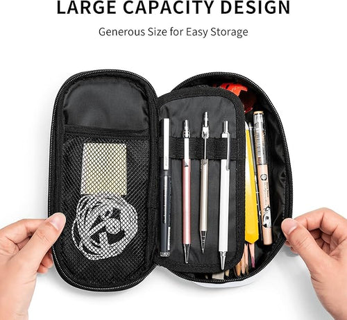 American Flag Style Pencil Case for Kids Adults, Camo Pencil Box for Boys Girls, Blue Pencil Pouch Big Capacity Portable Stationery Storage Desk Pen Bag for School Office