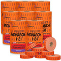 Perco "Sale" Fluorescent Red Pricing Labels for Monarch 1131 Price Gun – 8 Sleeves, 64 Rolls Value Pack - 160,000 Price Marking Labels – with Ink Rolls Included