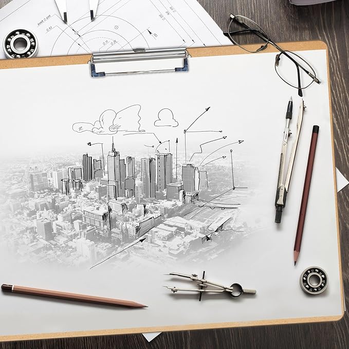 10 PCS Extra Large 11x17 Clipboard, Wood Cleats with Low Profile Clips for Drawing, Sketching, and Art Boards, Horizontal Wood Lapping, Landscape Layout (3Mm Thickness) (10Pack11x17 Clipboard)