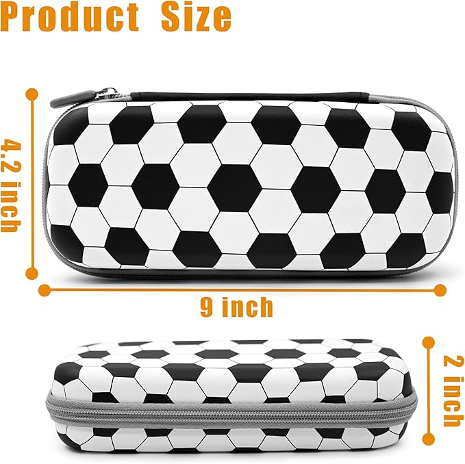 Soccer Pencil Case Zip Pencil Box Multi Pouch Holder Desk Organizer For Boys Girls School Office