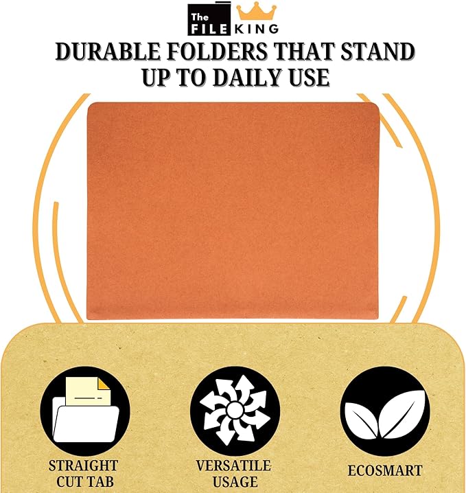 The File King Accordion File Folders Letter Size | Box of 50 Redropes | Expanding File Folder - 5.25" Expansion | Expandable Accordian File Organizer Pocket | Redwell Filing Organization & Storage