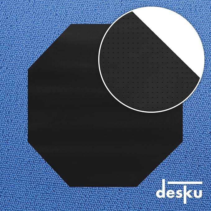 DESKU - Octagon Gaming Chair Mat, Computer and Office Chair Mat for Carpet, Black, 46 Inches x 49.5 Inches, Made in The USA