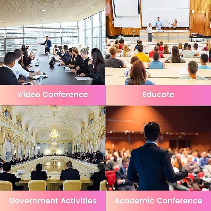 iuZee All-in-One PTZ 4K 12X Optical Zoom Video Conference Room Camera System with Bluetooth Speakerphone 2 Expansion Mics HDMI 78° Wide View Angle Lens Works with Zoom Webex for Large Meeting Room