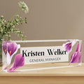 Desk Name Plate Personalized,Premium Clear Acrylic Desk Name Plate,Personalized Name Plate for Desk, Office Decor for Women or Men Coworkers, Boss, Employee, Teacher, Social Worker (Style-Purple)…
