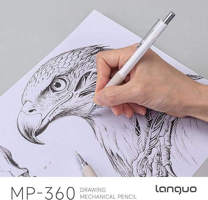 languo Mechanical Pencil Set with Case, 4PCS Drafting Pencils 0.3mm 0.5mm 0.7mm 0.9mm – 4 Tubes HB & 2B Lead Refills, 3 Erasers, Mechanical Pencil Kit for Writing & Drawing