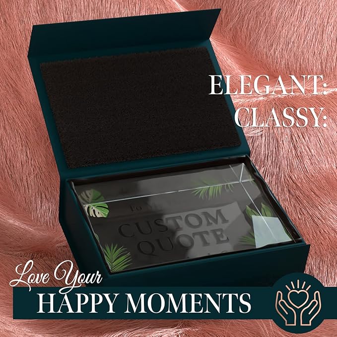 Personalized Gifts, Custom Quote Block Letter Board,Crystal-Clear Acrylic with Gift Box,17 Styles, Holiday and Christmas Gift for Mom, Dad, Girlfriend, Him or Her, Husband, Wife (4"x6", Garden)