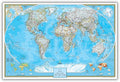 Personalized Canvas Rolled Poster World Map Wall Art with Pins – Large 24" x 36" Classic Map of the World – Push Pin Travel Decor for Home or Office