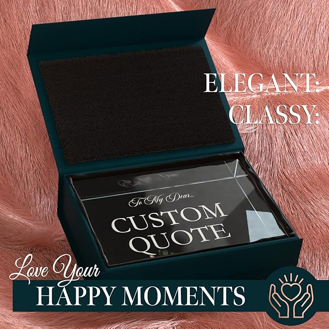 Personalized Gifts, Custom Quote Block Letter Board,Crystal-Clear Acrylic with Gift Box,17 Styles, Holiday and Christmas Gift for Mom, Dad, Girlfriend, Him or Her, Husband, Wife (4"x6", Floweret)