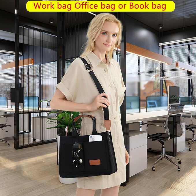 Canvas Tote Bag for Women,Women's Bags Crossbody Bags Work Laptop Tote Bag Large Handbags Purse for Travel Nurse Teacher