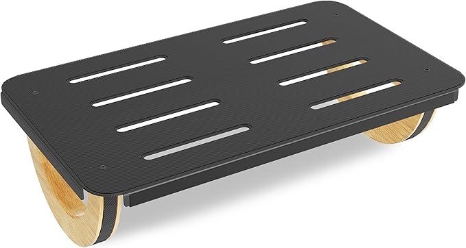 Ergonomic Rocking Foot Rest for Office, Wooden Footrest for Posture Support & Blood Circulation, Under Desk Chair Foot Rest Metal for Relieve Back, Lumbar Pain
